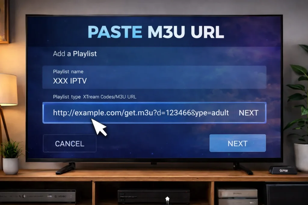 Paste M3U URL