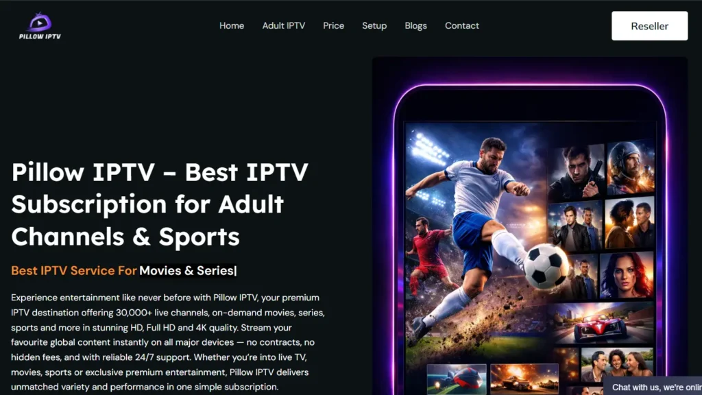 Pillow IPTV Homepage