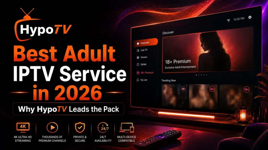 Pillow IPTV streaming interface showing adult IPTV channels, XXX content, sports, and movies – the best adult IPTV provider with 10,000+ channels and free trial